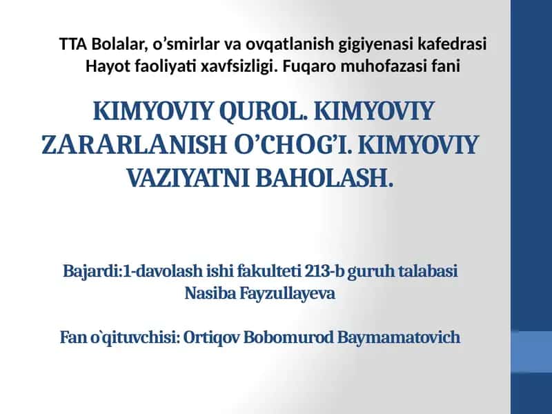 Kimyoviy qurol