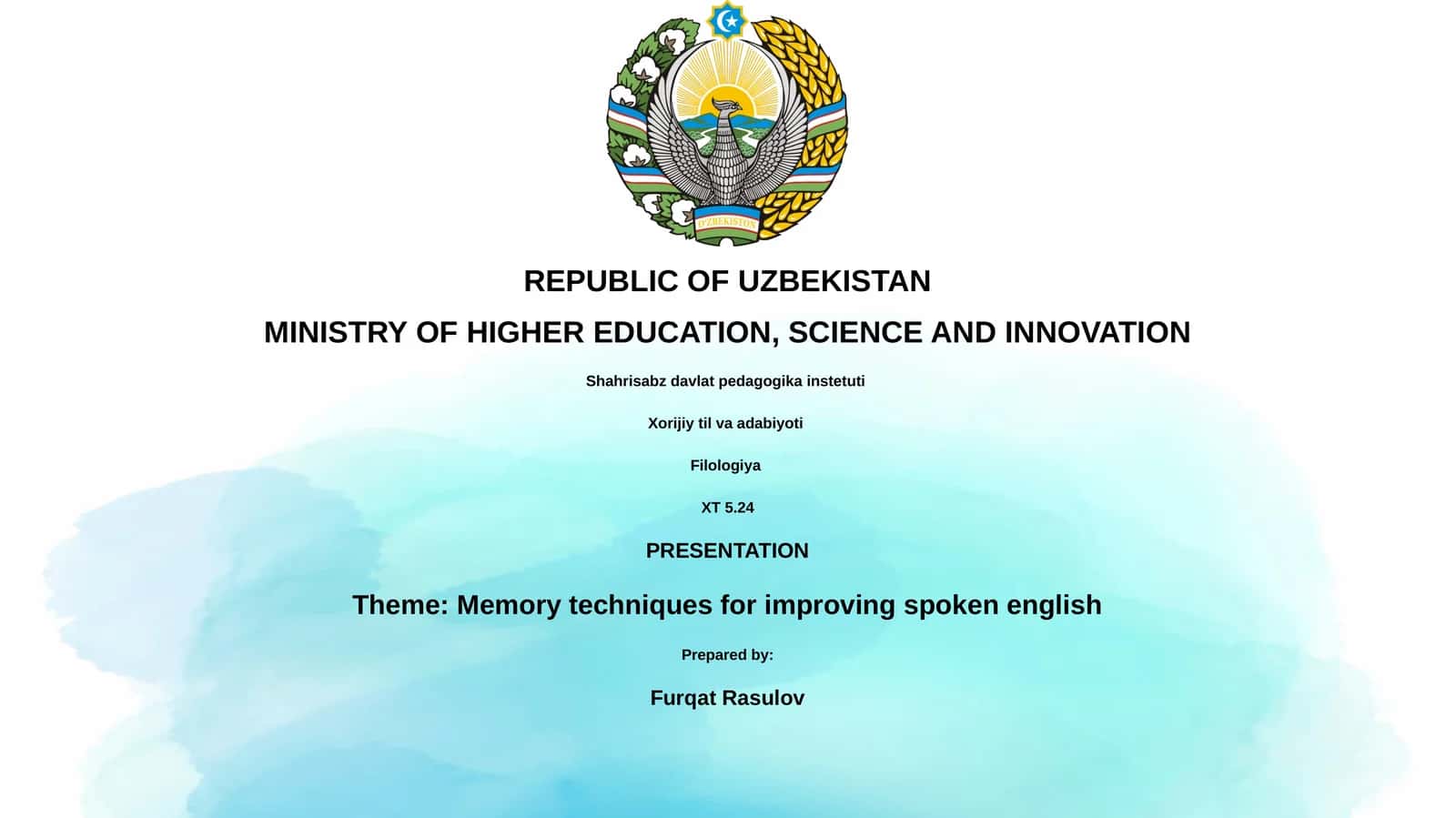 Memory techniques for improving spoken english