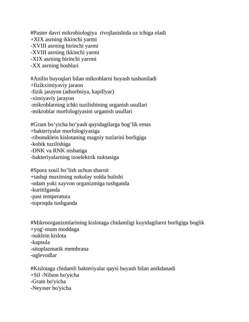 Kislotaga chidamli bakteriyalar bo'yicha buyash