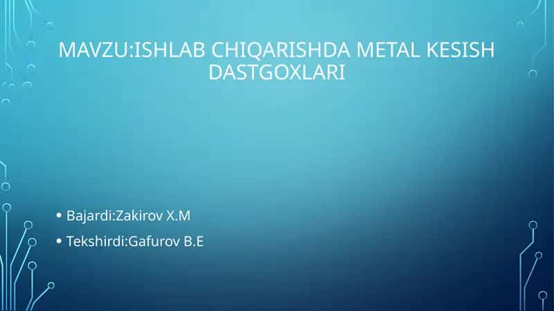 Metal kesuvchi dastgoxlar 2