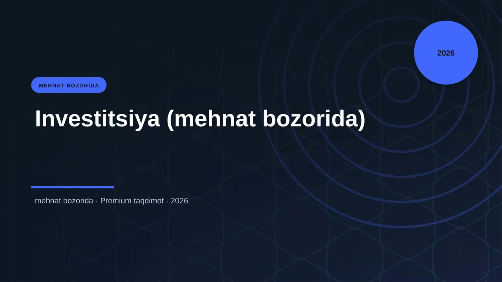 Investitsiya (mehnat bozorida)