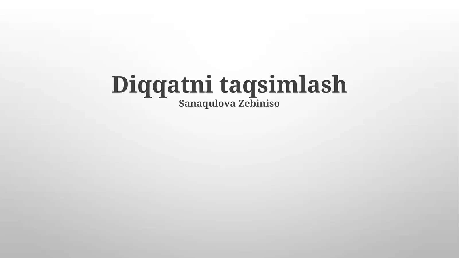 Diqqatni taqsimlash