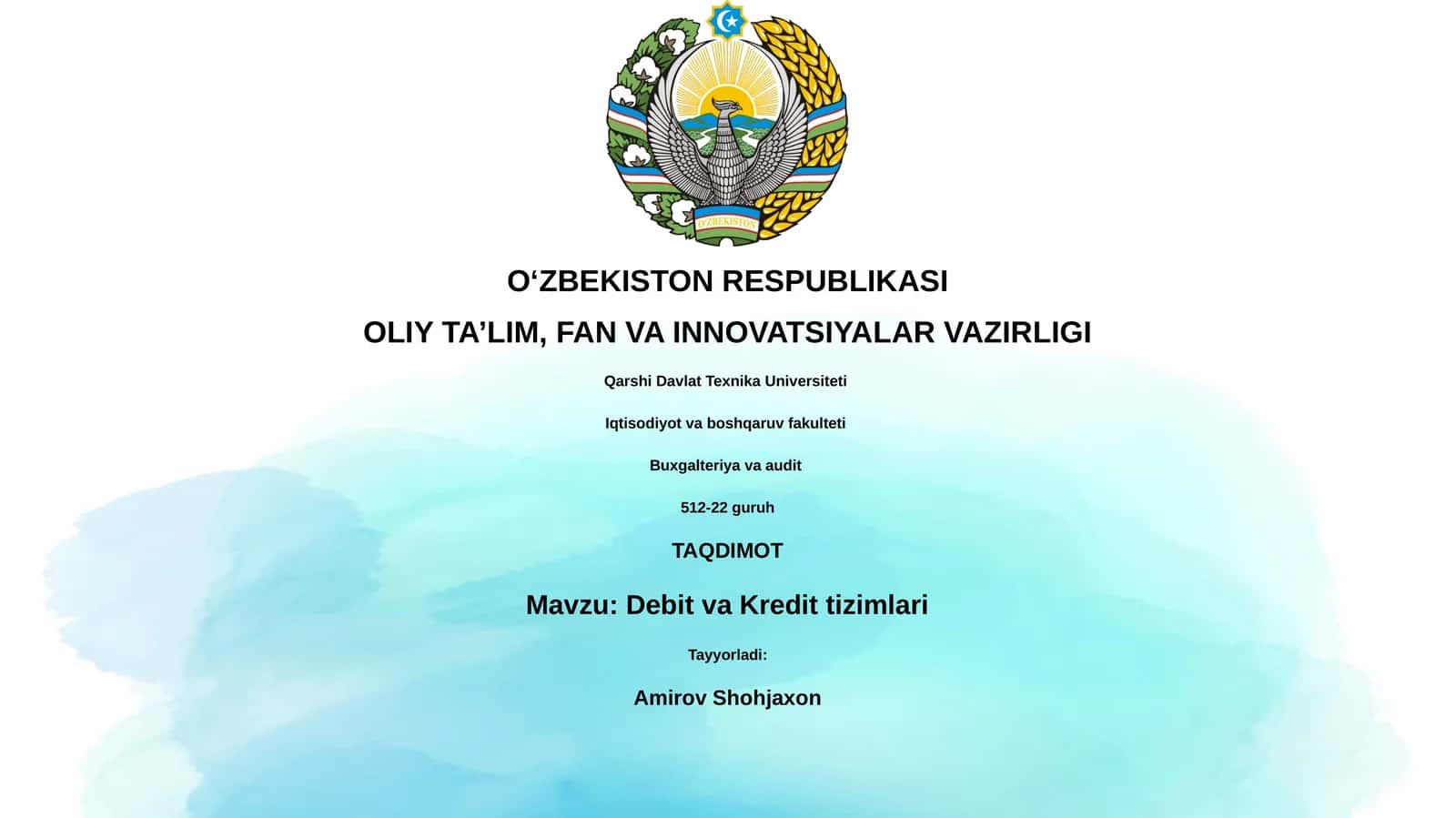 Debit va Kredit tizimlari