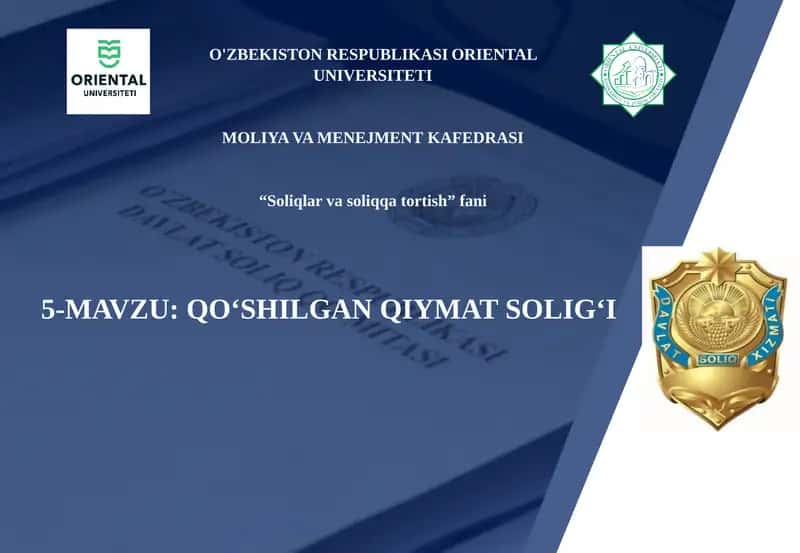QO‘SHILGANQIYMAT SOLIG‘I