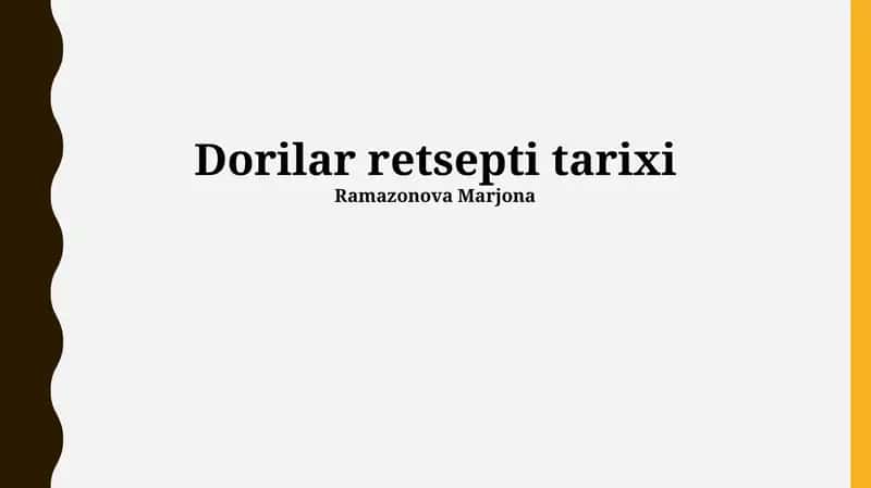 Dorilar retsepti tarixi