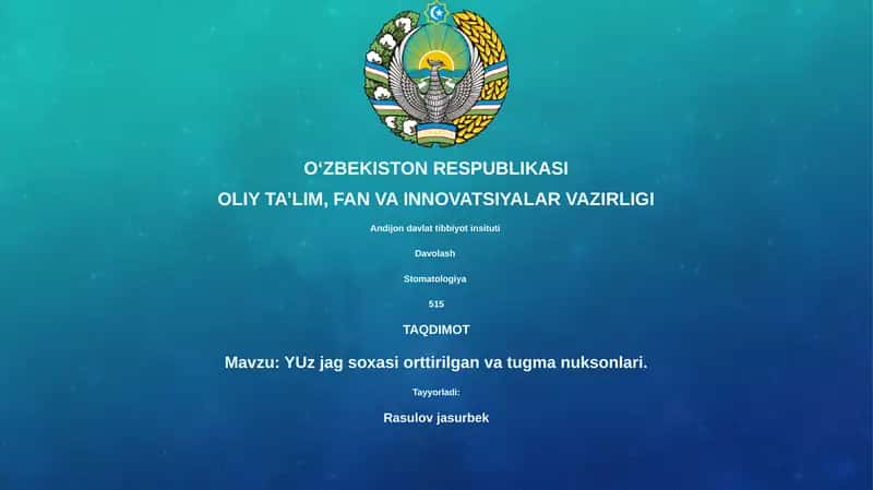 YUz jag soxasi orttirilgan va tugma nuksonlari