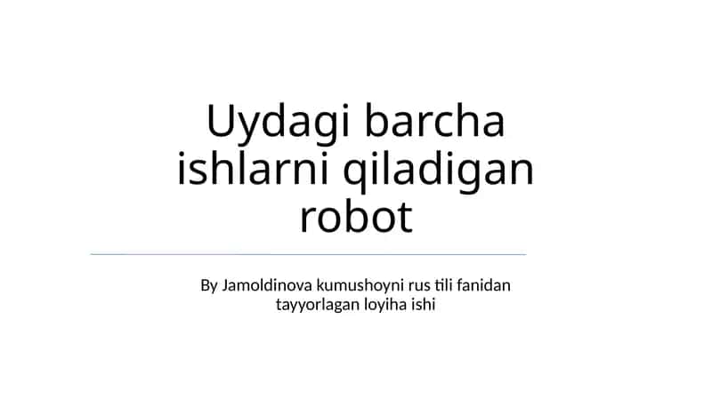 Uydagi barcha ishlarni qiladigan robot