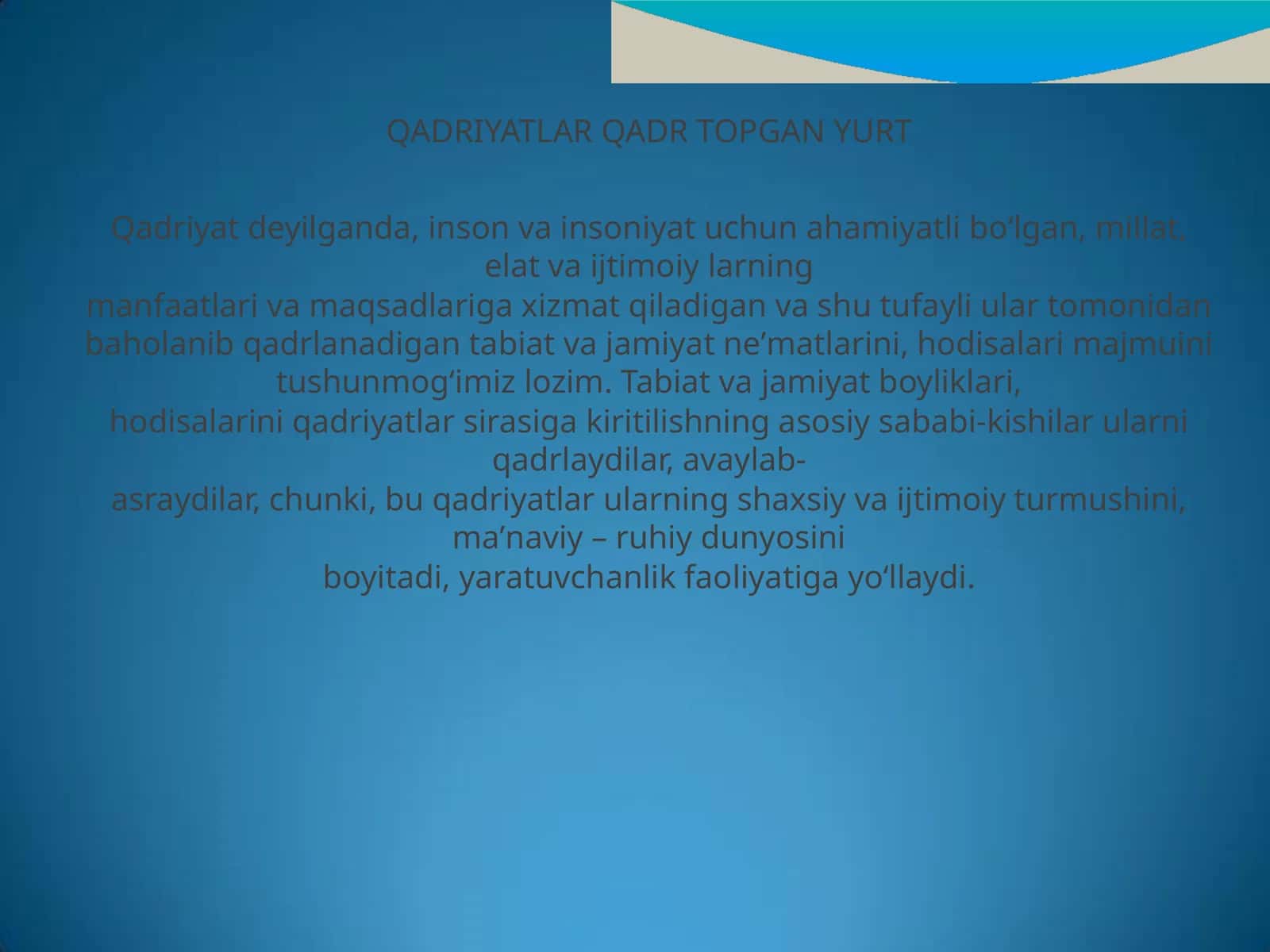 QADRIYATLAR QADR TOPGAN YURT