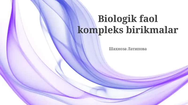 Biologik faol kompleks birikmalar