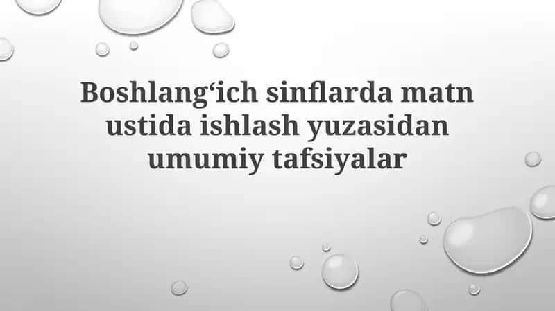 Matn bilan ishlash