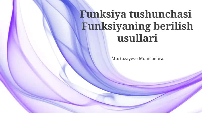 Funksiya tushunchasi
