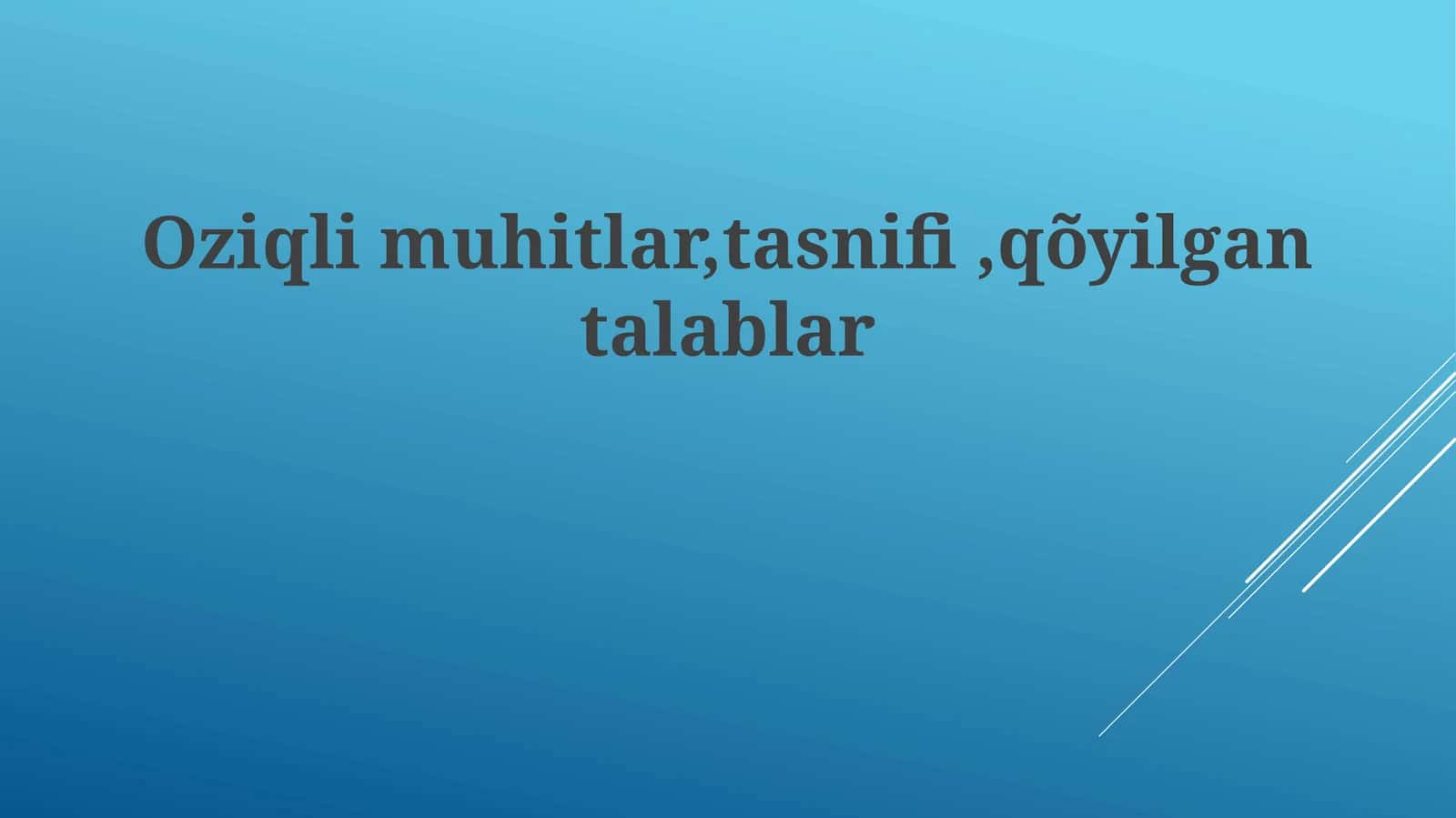 Oziq muhitlarining tasnifi