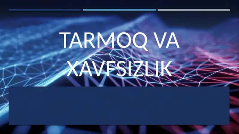 Tarmoq va xavfsizlik