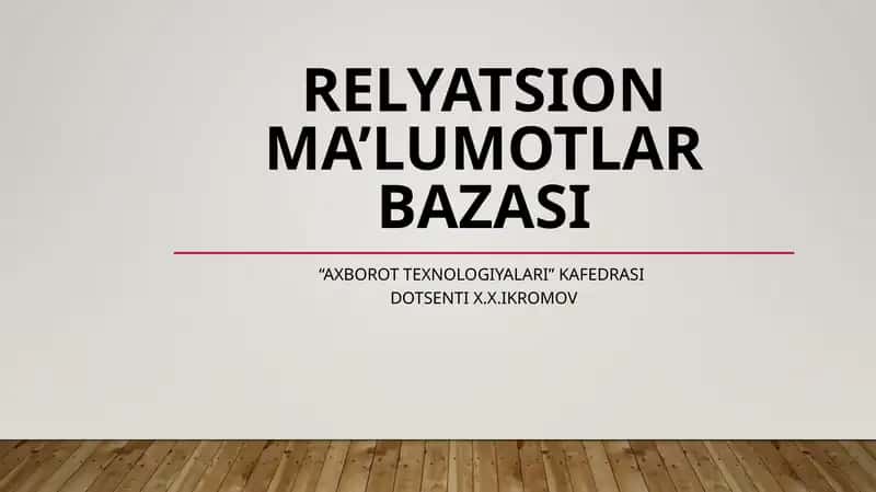 Relyatsion model