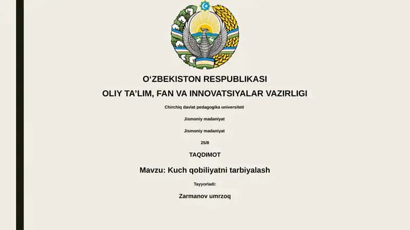 Kuch qobiliyatni tarbiyalash