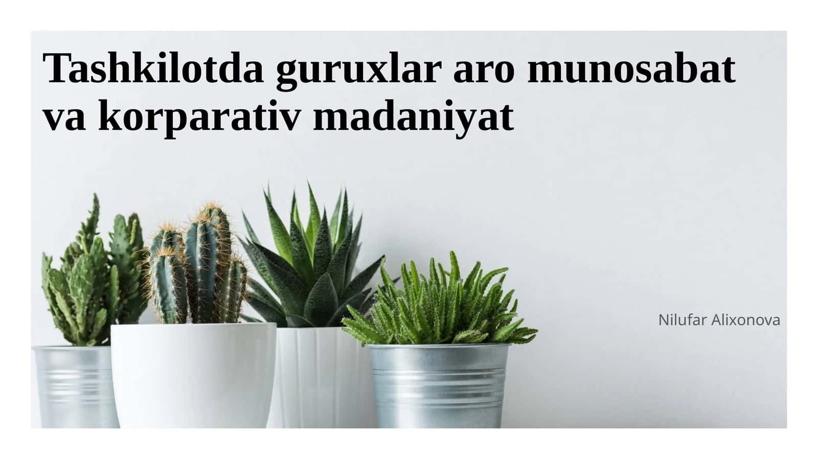 Tashkilotda guruxlar aro munosabat va korparativ madaniyat
