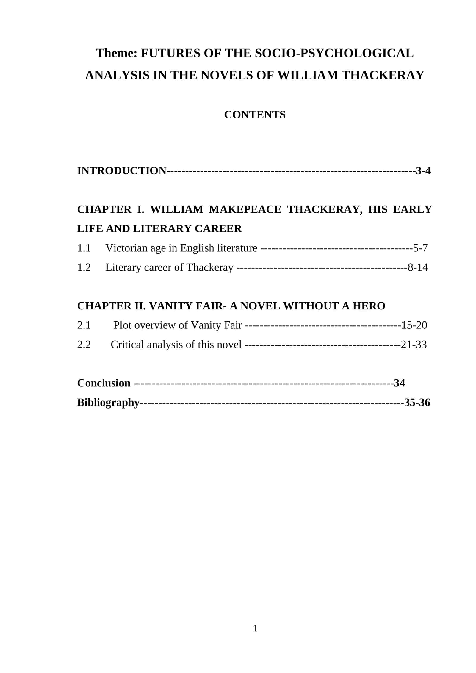 Futures of the socio-psychological analysis in the novels of William Thackeray