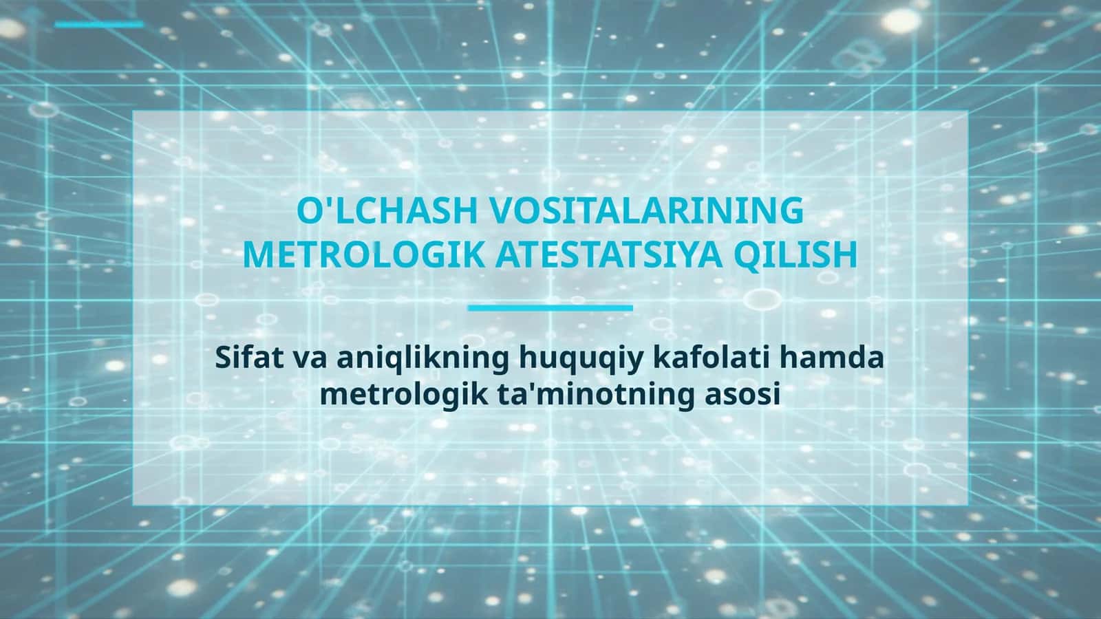 O'LCHASH VOSITALARINING METROLOGIK ATESTATSIYA QILISH