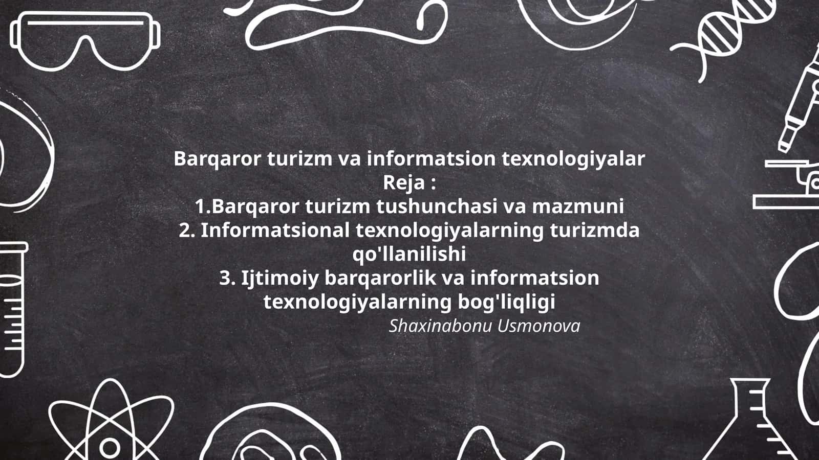 Barqaror turizm va informatsion texnologiyalar