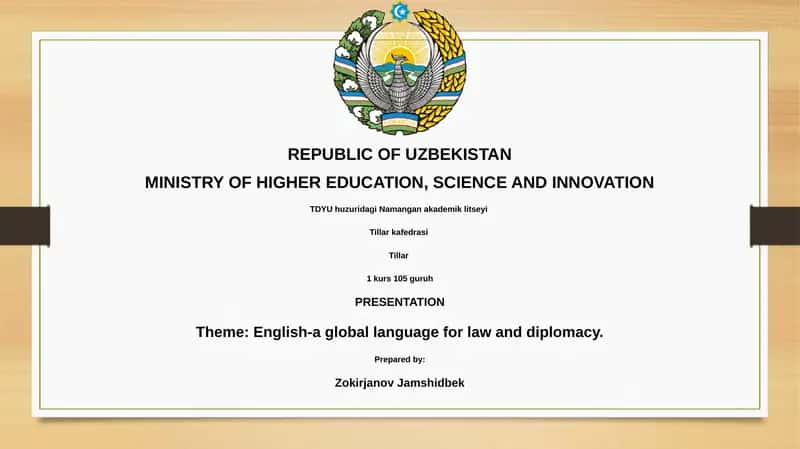 English-a global language for law and diplomacy