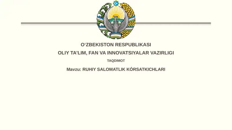 RUHIY SALOMATLIKKÓRSATKICHLARI