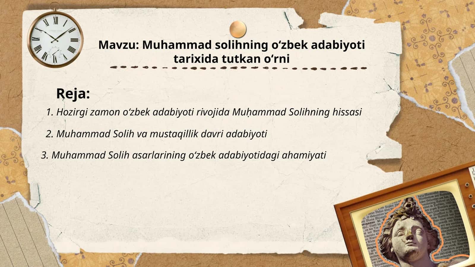 Muhammad solihning oʻzbek adabiyoti tarixida tutkan oʻrni