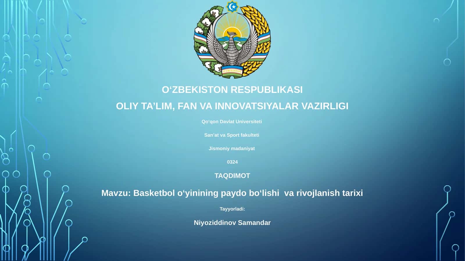 Basketbol oʻyinining paydo boʻlishi va rivojlanish tarixi