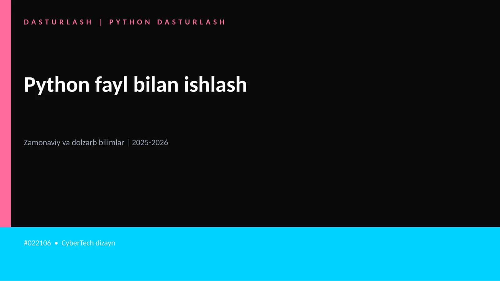 DASTURLASH | PYTHON DASTURLASH