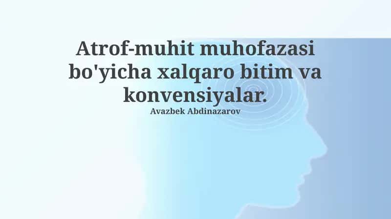 Xalqaro Ekologik Kelishuvlar