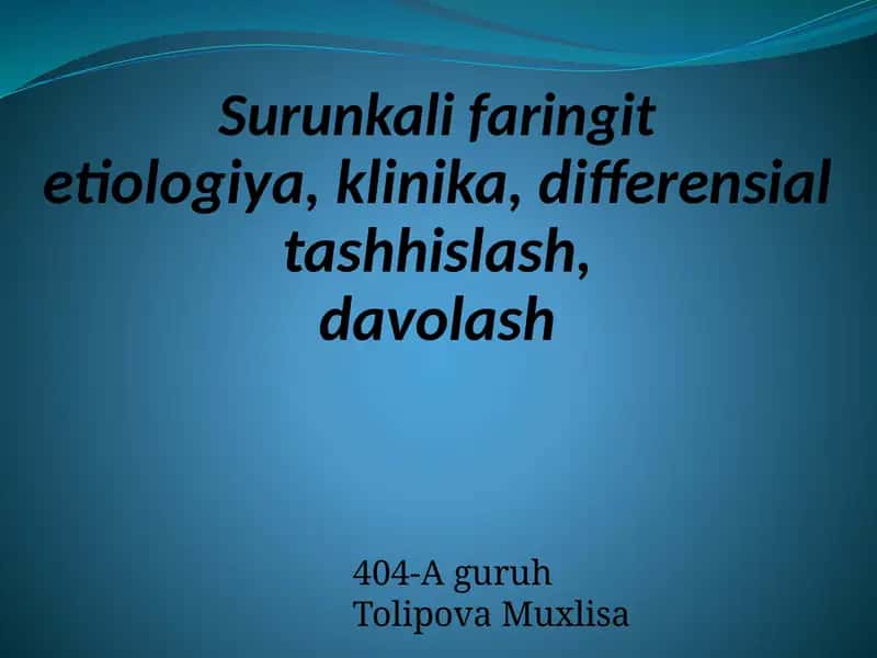 SURUNKALI FARINGIT(pharyngitischronica)
