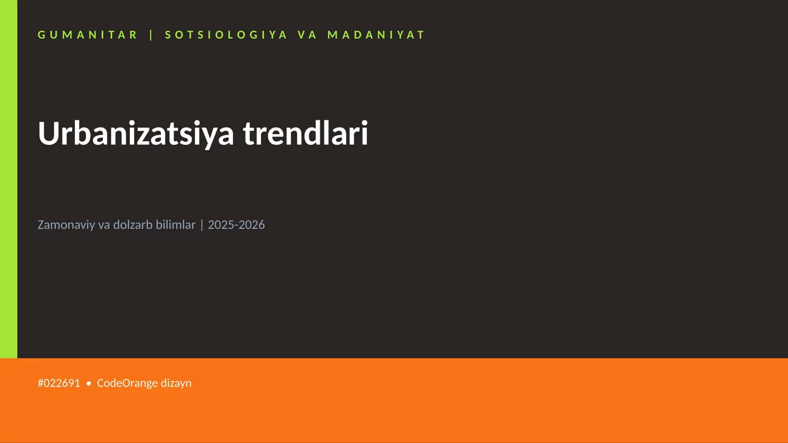 Urbanizatsiya trendlari