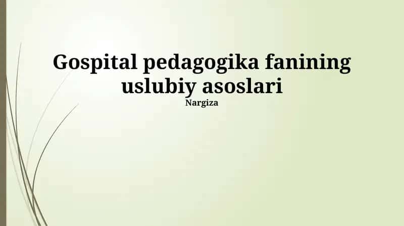 Kasalxona Pedagogikasi Samaradorligini Baholash Metodologiyasi