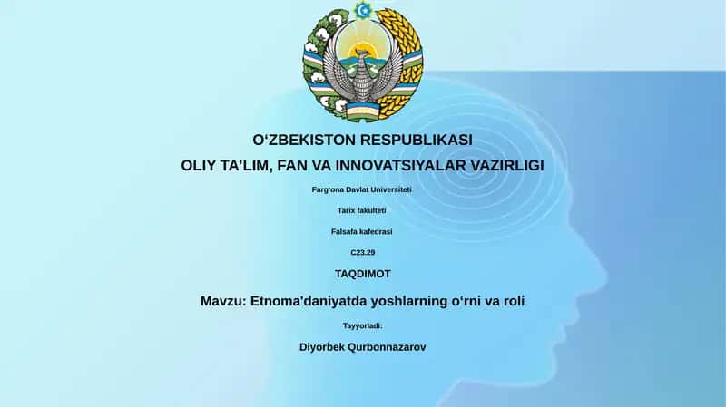 Etnoma'daniyatda yoshlarning oʻrni va roli