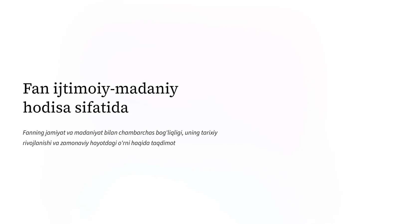 Fan ijtimoiy-madaniy hodisa sifatida
