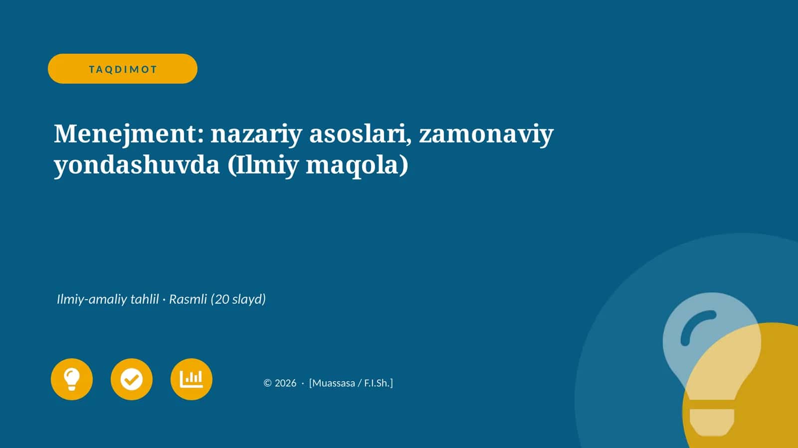 Menejment: nazariy asoslari, zamonaviy yondashuvda (Ilmiy maqola)