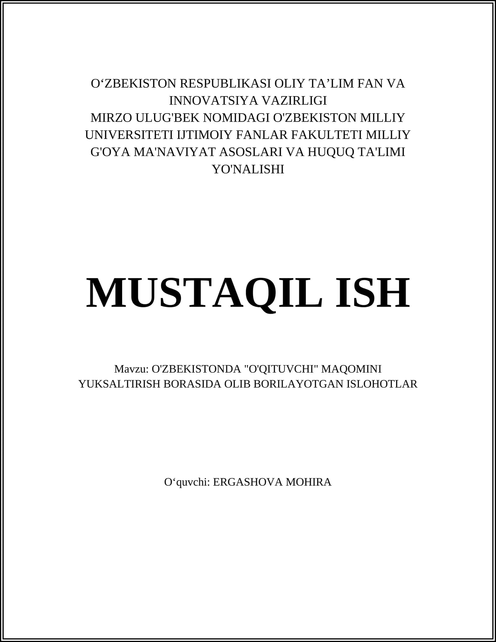 O'qituvchi professional rivojlanish dasturlari