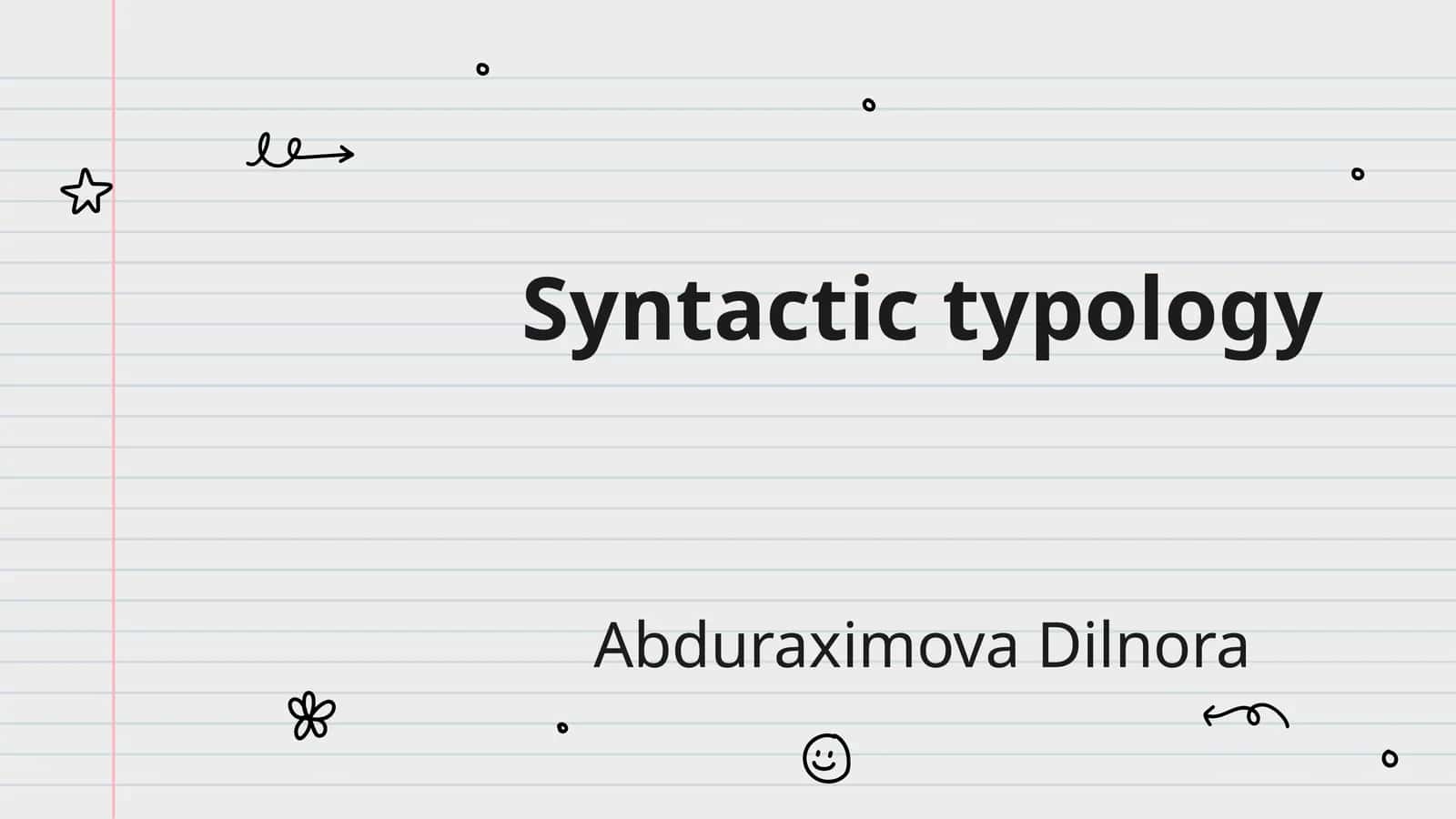 Syntactic typology