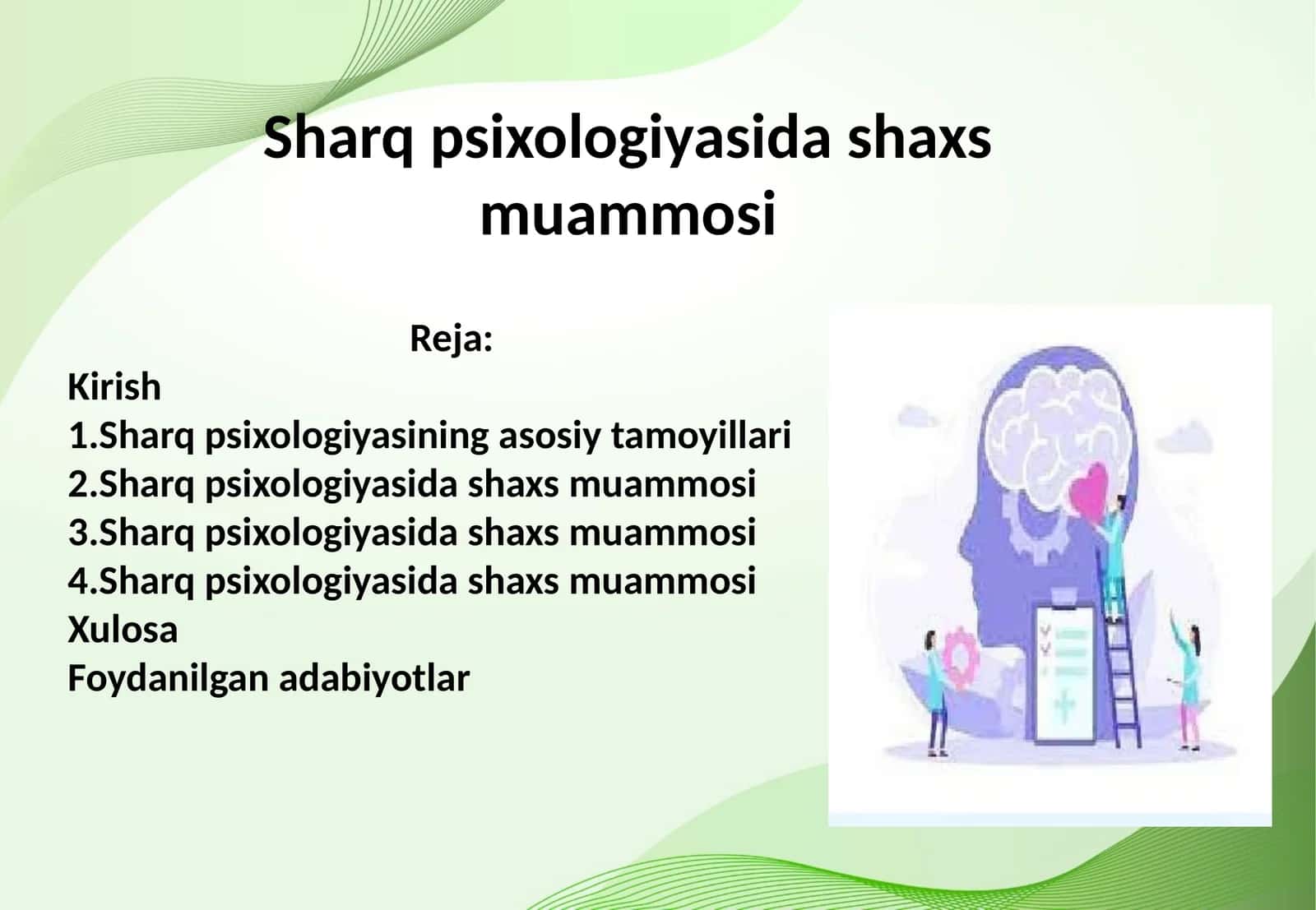 Sharq psixologiyasida shaxs muammosi