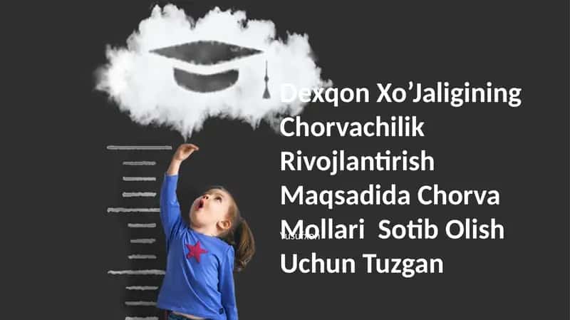 Dexqon Xo'jaligining Chorvachiligini Rivojlantirish Maqsadida Chorva Mollari Sotib Olish Uchun Tuzgan Yusufxon