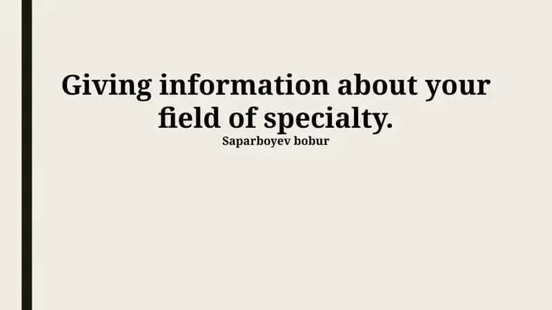 Executive Summary of [Your Field]