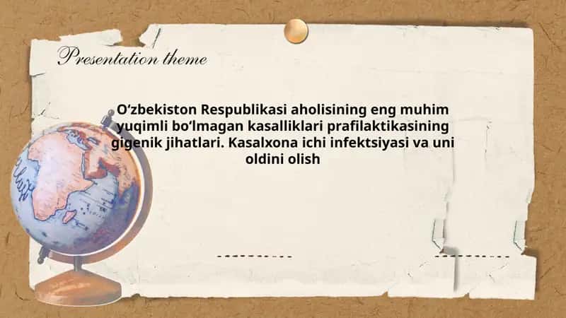 O‘zbekiston Respublikasi aholisining eng muhim yuqimli bo‘lmagan kasalliklari prafilaktikasining gigenik jihatlari