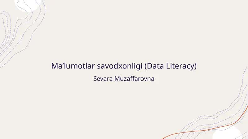 Ma’lumotlar savodxonligi (Data Literacy)