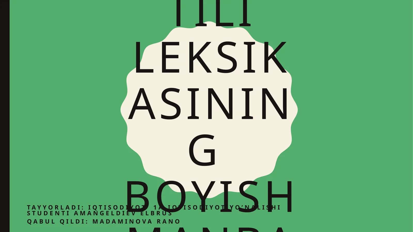O’zbek tili leksikasi