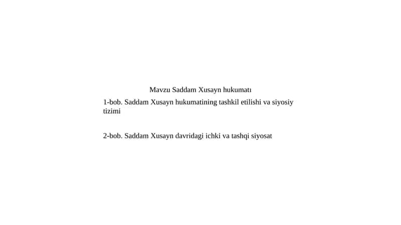 Saddam Xusayn hukumati