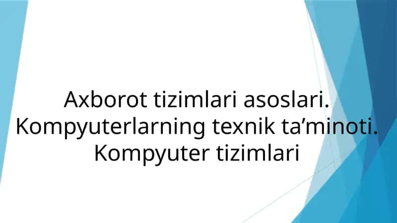 Axborot tizimlari