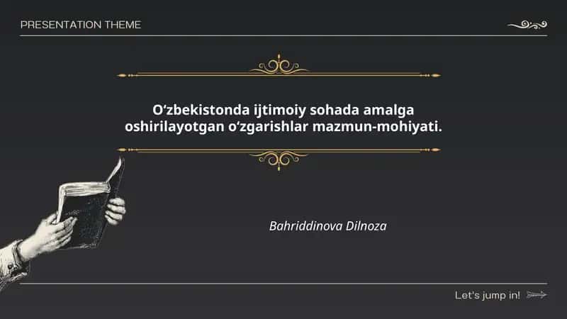 Ijtimoiy Sohada Oʻzgarishlar Mazmun-mohiyati