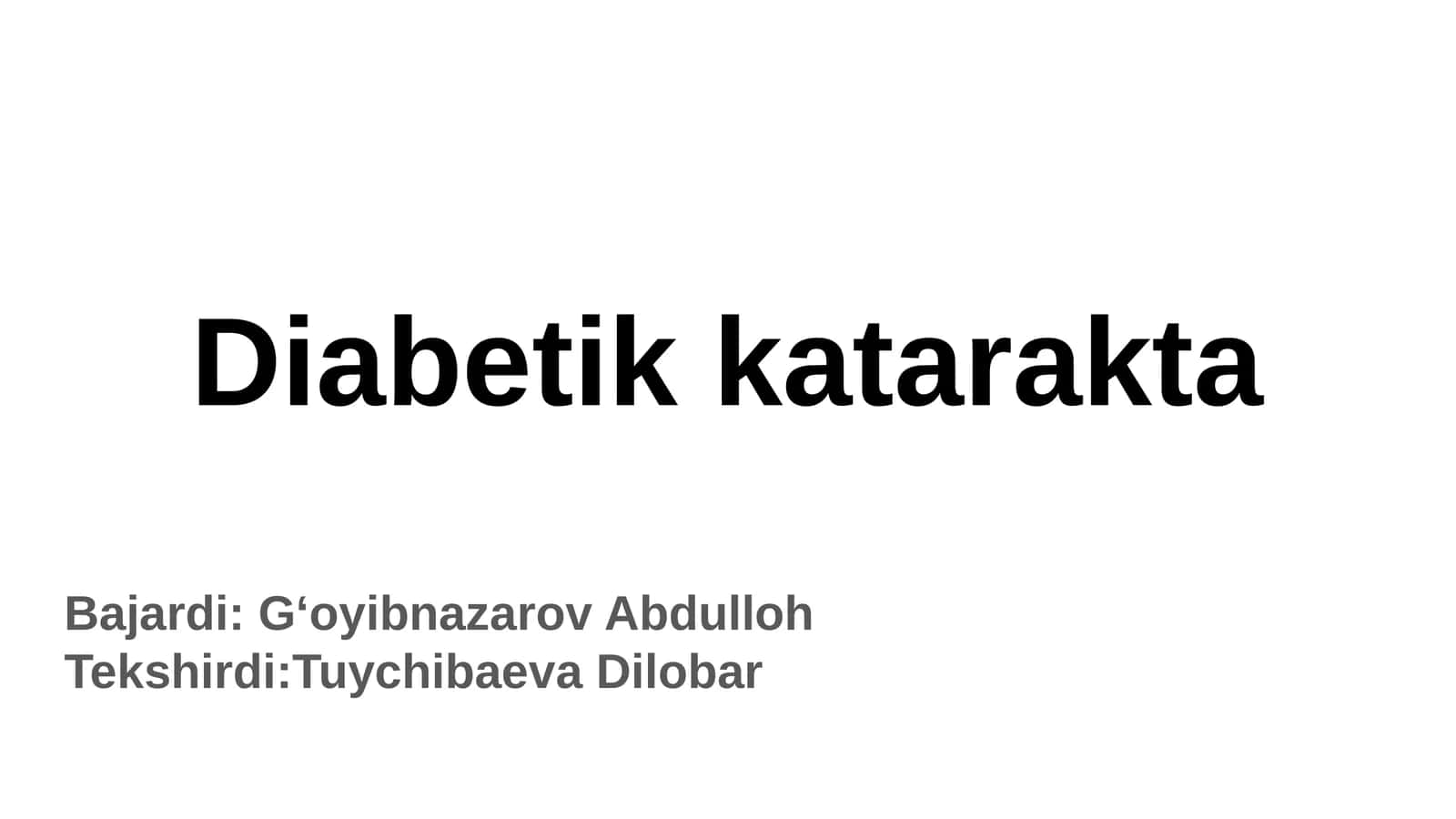Diabetik katarakta