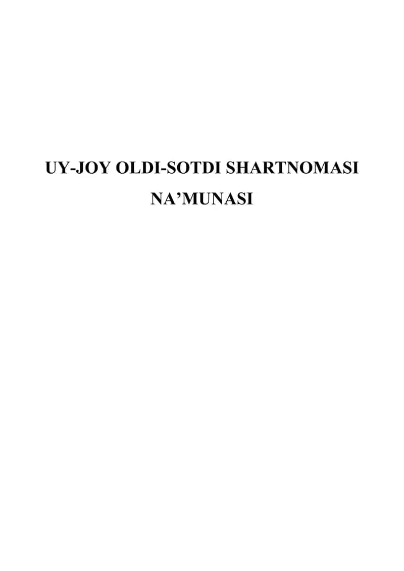 Uy-joy oldi-sotdi shartnomasi