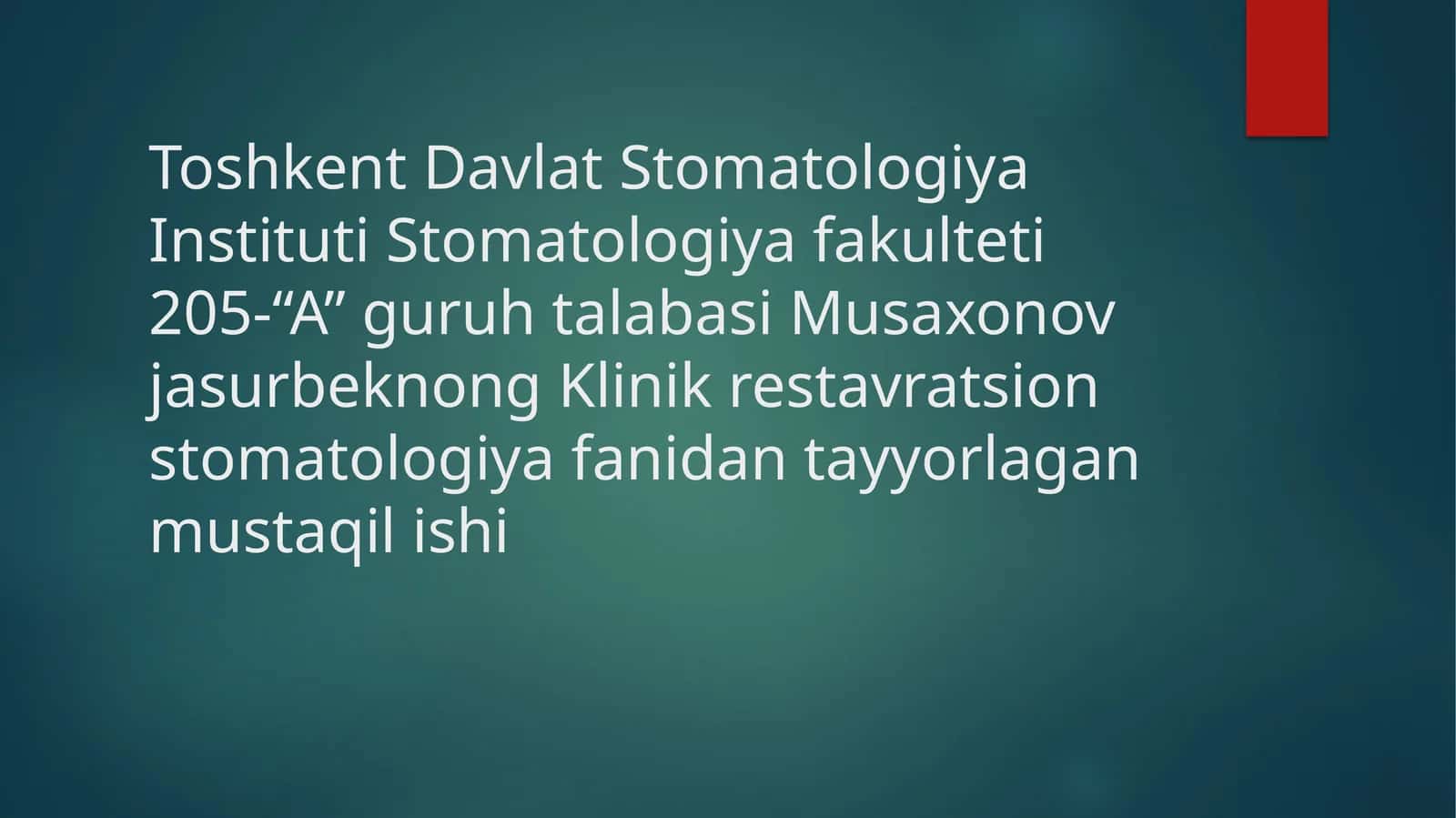 Karies va ovqatlanish tamoyillari