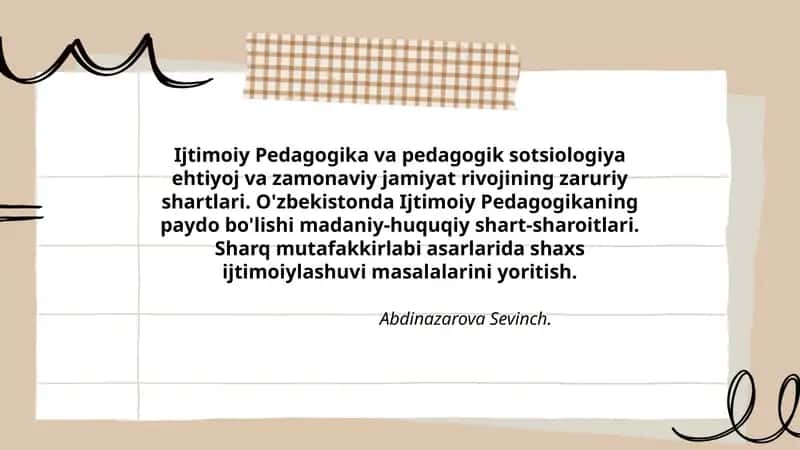 Ijtimoiy Pedagogika va pedagogik sotsiologiya